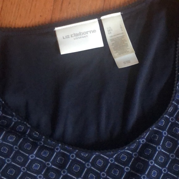 Liz Claiborne Set Top & Pants Large 16 Navy! - Picture 2 of 8